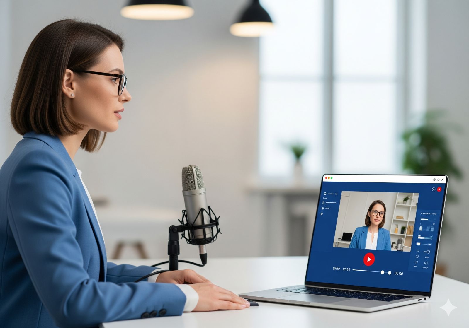 Expert witness recording a professional video introduction